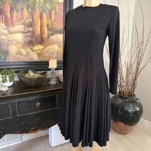 vintage Liz Claiborne Ballet Dress black hi neck dropped waist long sleeve